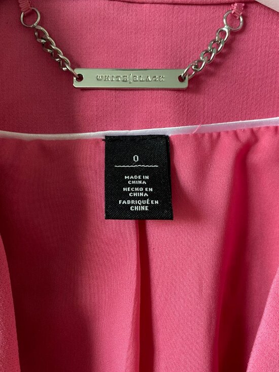 White House Black Market Pink Moto Jacket | Size 0 | Chic Fitted Blazer - Picture 3 of 12